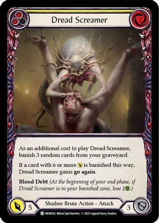Dread Screamer (Yellow) (Rainbow Foil) [U-MON142-RF] Unlimited Rainbow Foil Flesh And Blood Single Flesh And Blood   