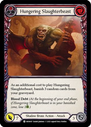 Hungering Slaughterbeast (Red) (Rainbow Foil) [MON147-RF] 1st Edition Rainbow Foil Flesh And Blood Single Flesh And Blood   