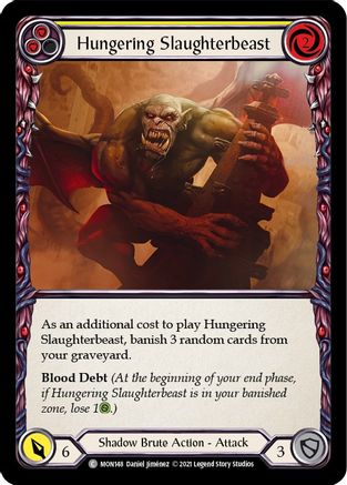 Hungering Slaughterbeast (Yellow) [MON148] 1st Edition Normal Flesh And Blood Single Flesh And Blood   
