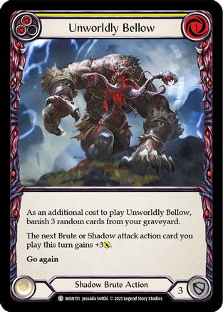 Unworldly Bellow (Yellow) [MON151] 1st Edition Normal Flesh And Blood Single Flesh And Blood   
