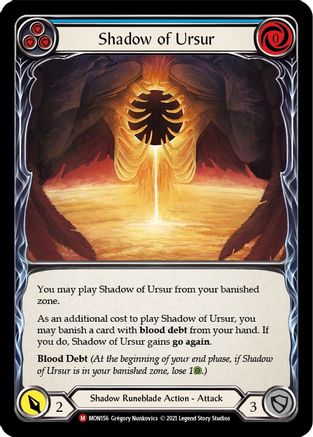 Shadow of Ursur [MON156] 1st Edition Normal Flesh And Blood Single Flesh And Blood   