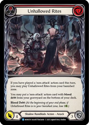 Unhallowed Rites (Red) [U-MON159] Unlimited Normal Flesh And Blood Single Flesh And Blood   