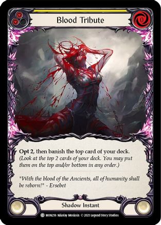 Blood Tribute (Yellow) [U-MON216] Unlimited Normal Flesh And Blood Single Flesh And Blood   