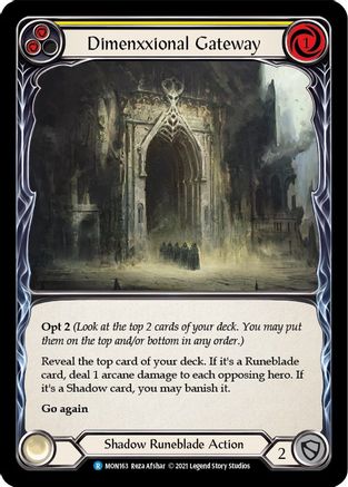 Dimenxxional Gateway (Yellow) (Rainbow Foil) [MON163-RF] 1st Edition Rainbow Foil Flesh And Blood Single Flesh And Blood   