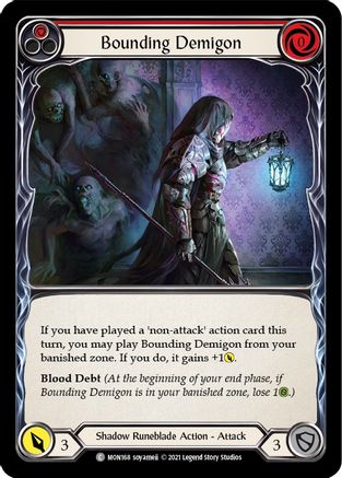 Bounding Demigon (Red) (Rainbow Foil) [MON168-RF] 1st Edition Rainbow Foil Flesh And Blood Single Flesh And Blood   