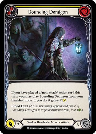 Bounding Demigon (Yellow) (Rainbow Foil) [U-MON169-RF] Unlimited Rainbow Foil Flesh And Blood Single Flesh And Blood   