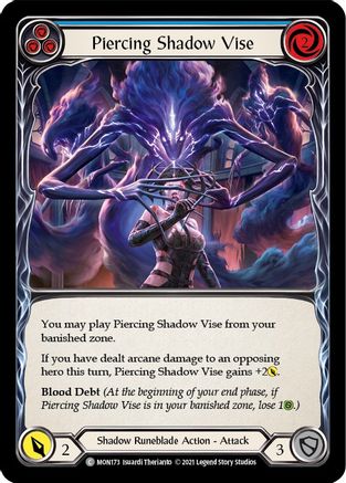 Piercing Shadow Vise (Blue) (Rainbow Foil) [MON173-RF] 1st Edition Rainbow Foil Flesh And Blood Single Flesh And Blood   