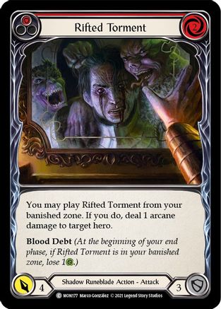 Rifted Torment (Red) (Rainbow Foil) [MON177-RF] 1st Edition Rainbow Foil Flesh And Blood Single Flesh And Blood   