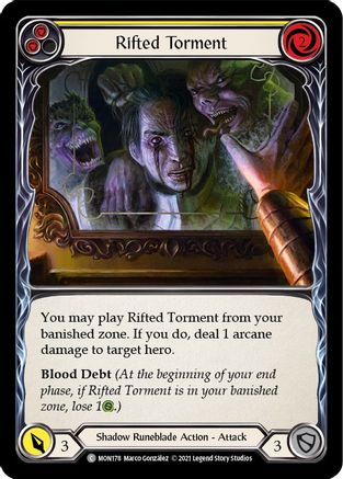 Rifted Torment (Yellow) (Rainbow Foil) [MON178-RF] 1st Edition Rainbow Foil Flesh And Blood Single Flesh And Blood   