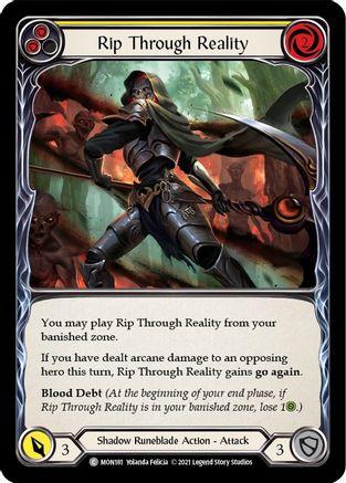 Rip Through Reality (Yellow) (Rainbow Foil) [U-MON181-RF] Unlimited Rainbow Foil Flesh And Blood Single Flesh And Blood   