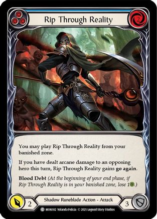 Rip Through Reality (Blue) (Rainbow Foil) [MON182-RF] 1st Edition Rainbow Foil Flesh And Blood Single Flesh And Blood   