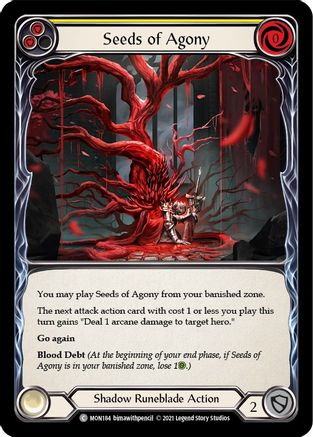 Seeds of Agony (Yellow) (Rainbow Foil) [MON184-RF] 1st Edition Rainbow Foil Flesh And Blood Single Flesh And Blood   