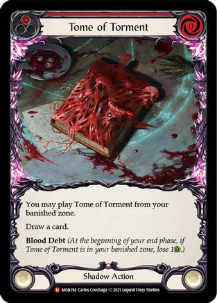 Tome of Torment (Rainbow Foil) [MON194-RF] 1st Edition Rainbow Foil Flesh And Blood Single Flesh And Blood   