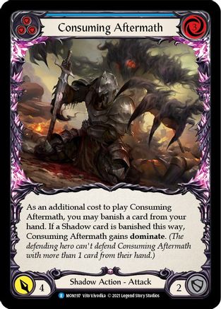 Consuming Aftermath (Blue) (Rainbow Foil) [MON197-RF] 1st Edition Rainbow Foil Flesh And Blood Single Flesh And Blood   