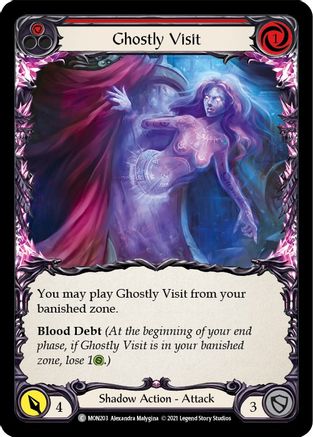 Ghostly Visit (Red) (Rainbow Foil) [MON203-RF] 1st Edition Rainbow Foil Flesh And Blood Single Flesh And Blood   
