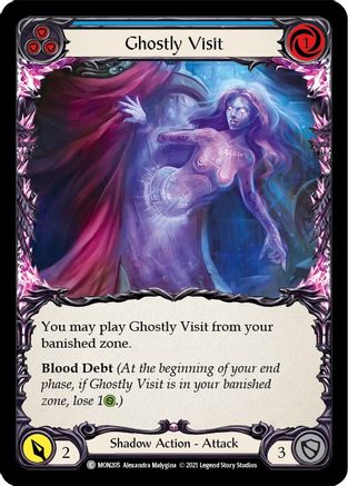 Ghostly Visit (Blue) (Rainbow Foil) [MON205-RF] 1st Edition Rainbow Foil Flesh And Blood Single Flesh And Blood   