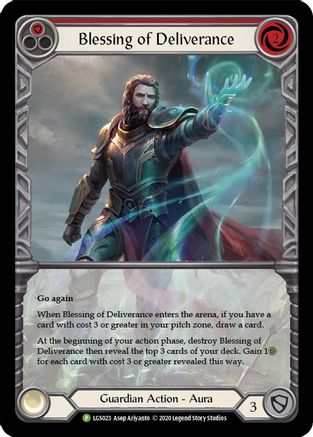 Blessing of Deliverance (Red) [LGS023] (Promo)  Rainbow Foil Flesh And Blood Single Flesh And Blood   