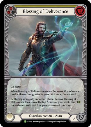 Blessing of Deliverance (Yellow) [LGS024] (Promo)  Rainbow Foil Flesh And Blood Single Flesh And Blood   