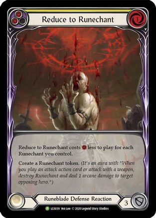 Reduce to Runechant (Yellow) [LGS039] (Promo)  Rainbow Foil Flesh And Blood Single Flesh And Blood   