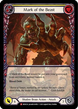 Mark of the Beast (Extended Art Rainbow Foil) [MON124-EA] 1st Edition Rainbow Foil Flesh And Blood Single Flesh And Blood   