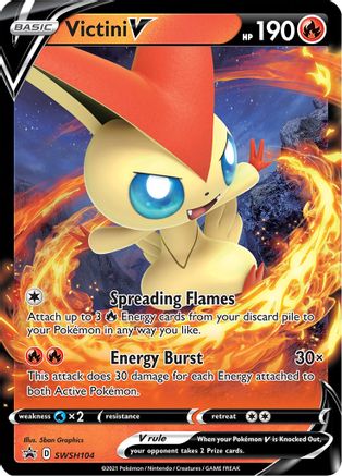 Victini V - SWSH104 (SWSH104/307) - [Promos: SWSH Promo Cards] Holofoil Pokemon Single Pokémon