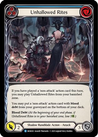 Unhallowed Rites (Blue) [MON161] 1st Edition Normal Flesh And Blood Single Flesh And Blood   