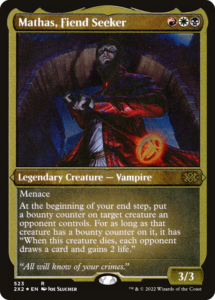 Mathas, Fiend Seeker (Foil Etched) (2X2-523) [Double Masters 2022] Foil MTG Single Wizards of the Coast