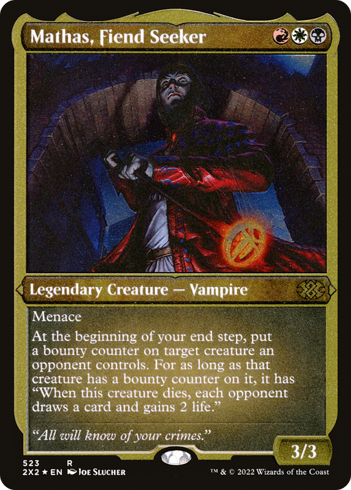 Mathas, Fiend Seeker (Foil Etched) (2X2-523) [Double Masters 2022] Foil MTG Single Wizards of the Coast