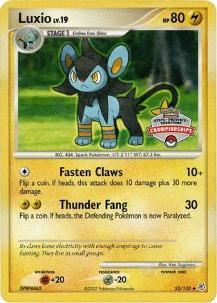 Luxio - 52/130 (State Championship Promo) () [Promos: League & Championship Cards] Pokemon Single Pokémon