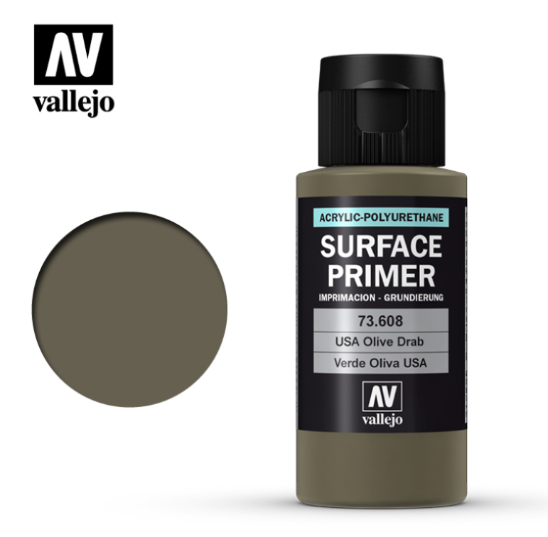 Vallejo: Surface Primer 73608 US Olive Drab Model Paints Vallejo