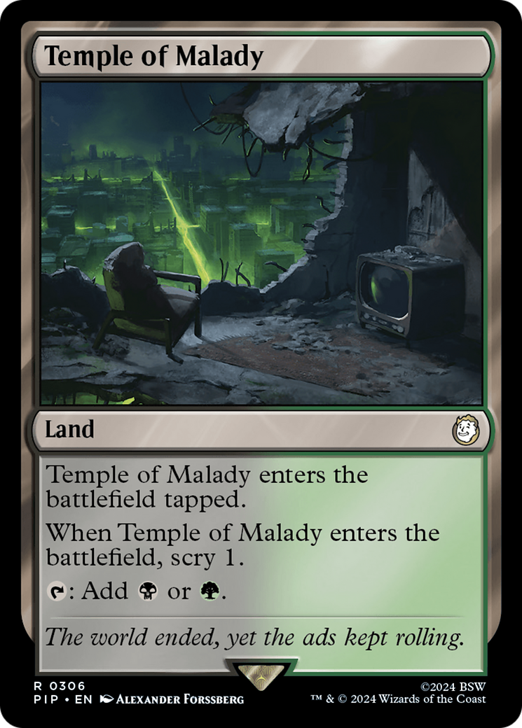 Temple of Malady (PIP-306) [Fallout] Foil MTG Single Wizards of the Coast
