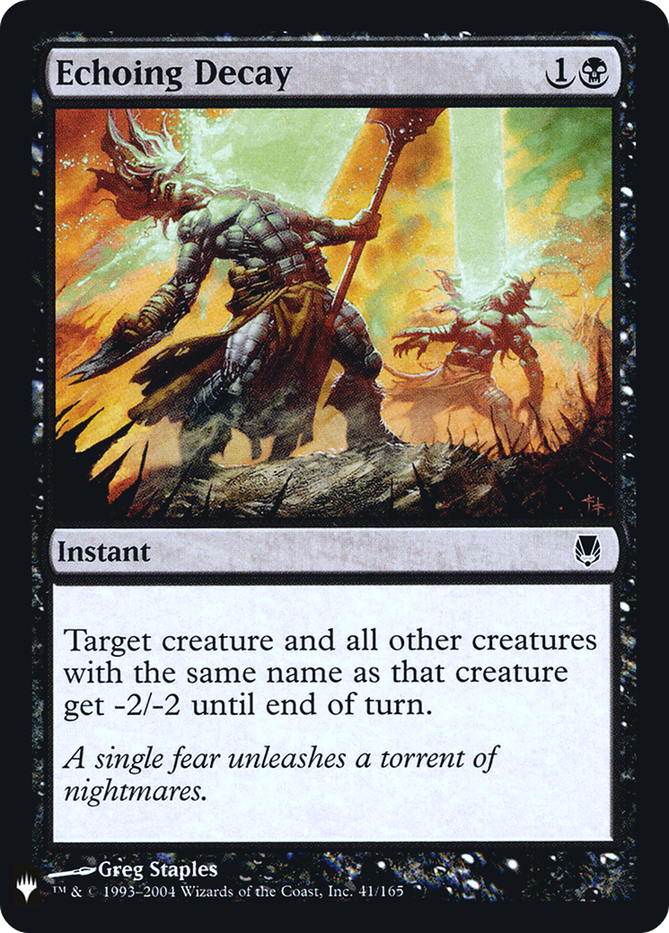 Echoing Decay (LIST-DST-41) [Mystery Booster] The List Foil MTG Single Wizards of the Coast