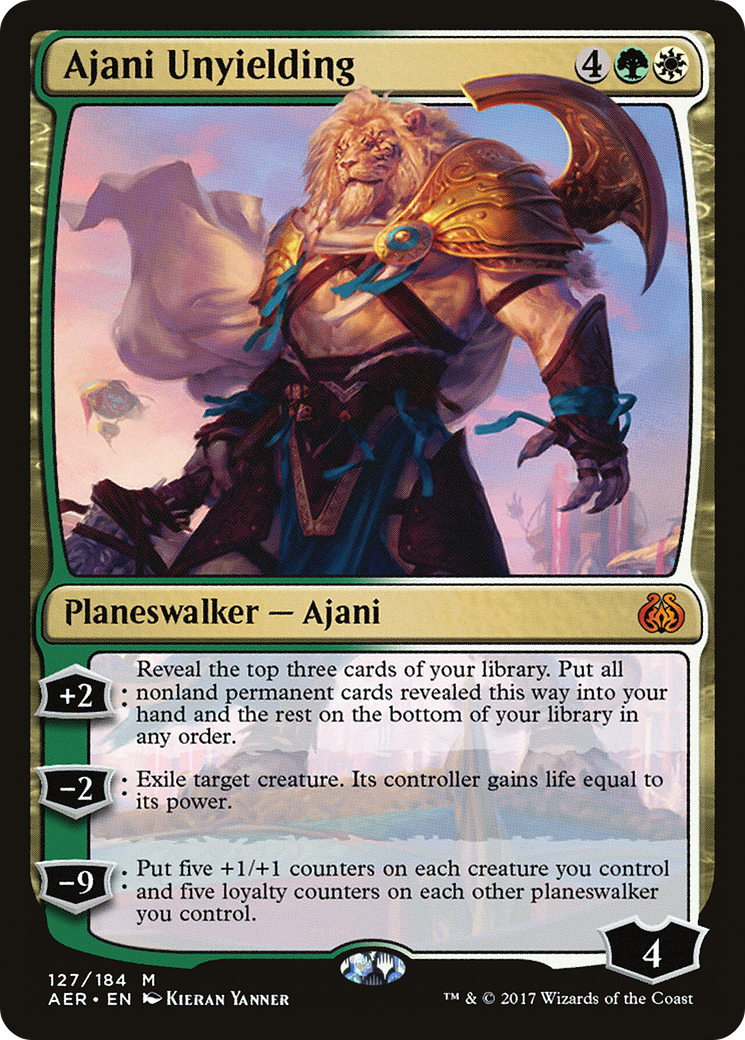 Ajani Unyielding (AER-127) [Aether Revolt] Foil MTG Single Wizards of the Coast