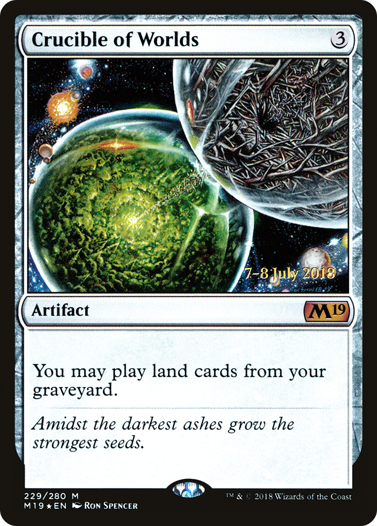 Crucible of Worlds (PRE-229) [Core Set 2019 Promos] Foil MTG Single Wizards of the Coast