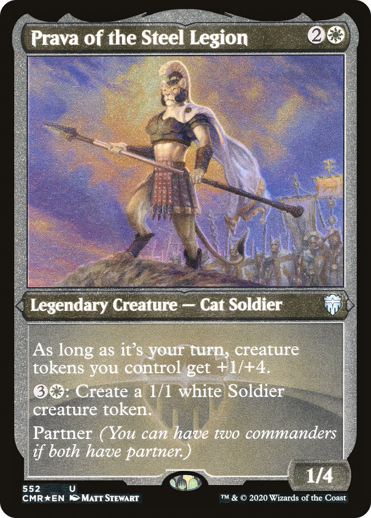 Prava of the Steel Legion (Foil Etched) (CMR-552) [Commander Legends] Foil MTG Single Wizards of the Coast