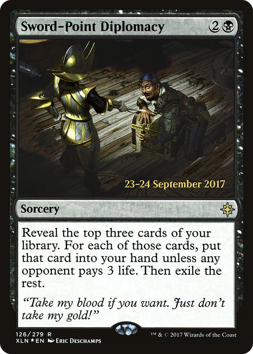 Sword-Point Diplomacy (PRE-126) [Ixalan Promos] Foil MTG Single Wizards of the Coast