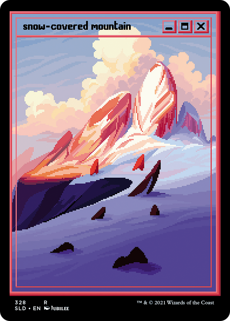 Snow-Covered Mountain (SLD-328) [Secret Lair] Drop Foil MTG Single Wizards of the Coast