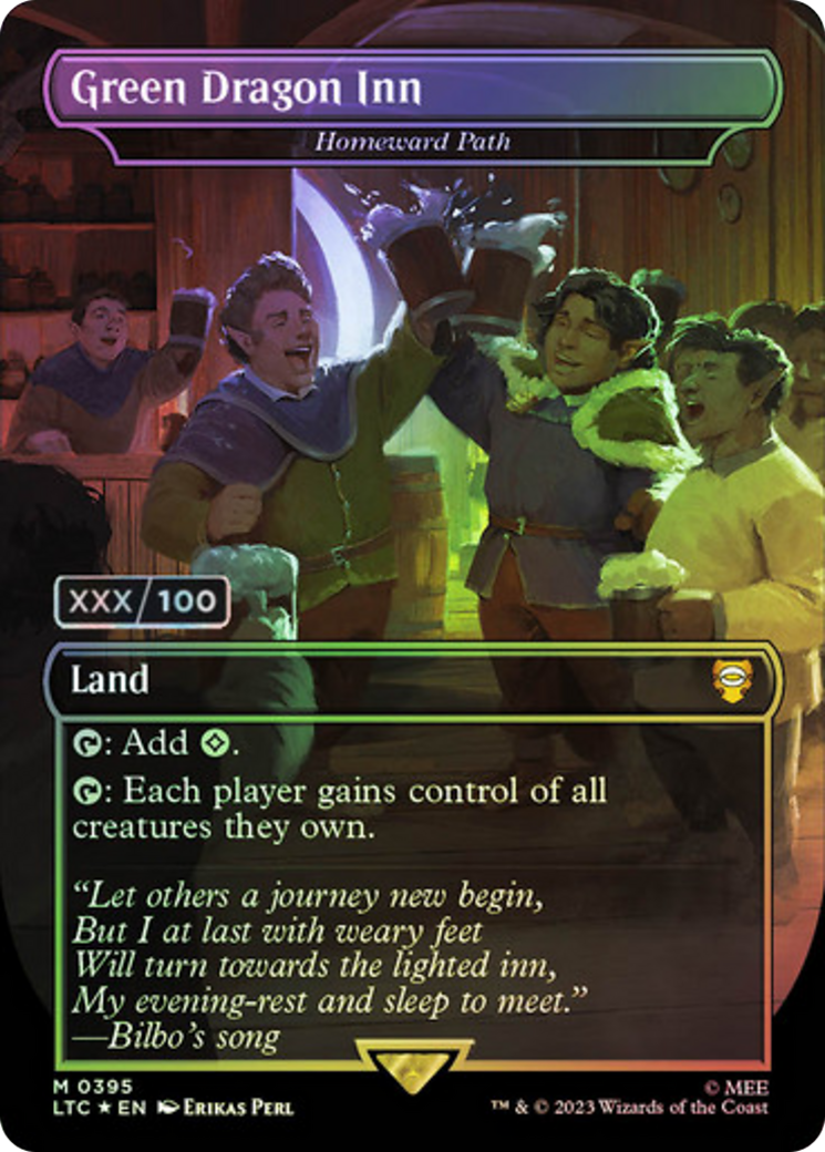 Green Dragon Inn - Homeward Path (Serial Numbered) (LTC-395) [Tales of Middle-earth Commander] (Borderless) Foil MTG Single Wizards of the Coast