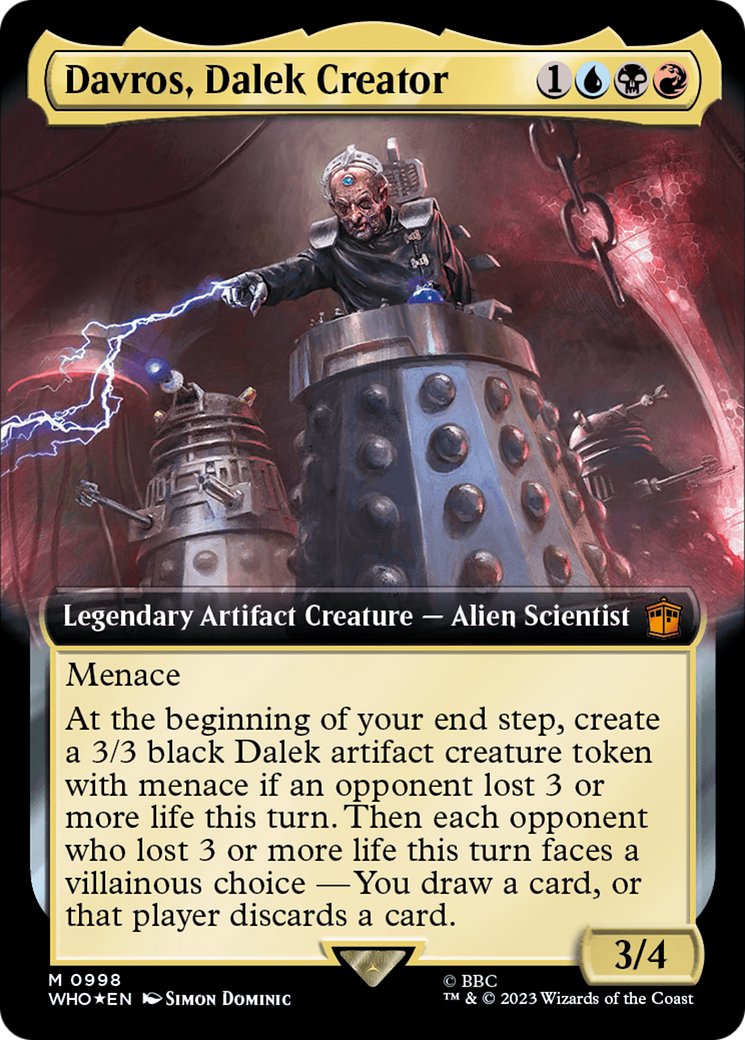 Davros, Dalek Creator (Surge Foil) (WHO-998) [Doctor Who] (Extended Art) Foil MTG Single Wizards of the Coast