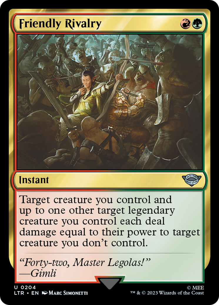 Friendly Rivalry (LTR-204) [The Lord of the Rings: Tales of Middle-earth] Foil MTG Single Wizards of the Coast