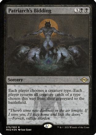 Patriarch's Bidding (Foil Etched) (MH2-275) [Modern Horizons 2] Foil MTG Single Wizards of the Coast