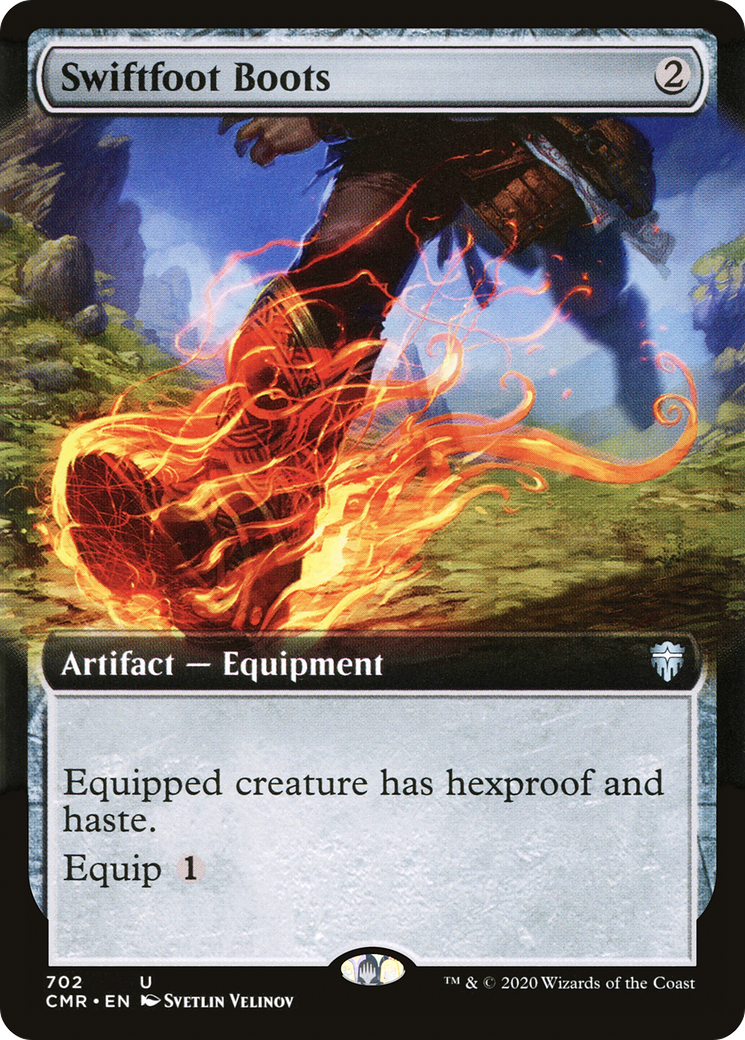 Swiftfoot Boots (CMR-702) [Commander Legends] (Extended Art) Foil MTG Single Wizards of the Coast