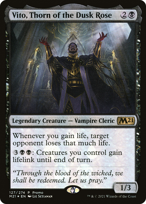 Vito, Thorn of the Dusk Rose (MEDIA-127) [Core Set 2021 Promos] Foil MTG Single Wizards of the Coast