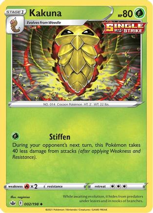 Kakuna (2/198) Reverse Holofoil [SWSH: Chilling Reign] Pokemon Single Pokémon