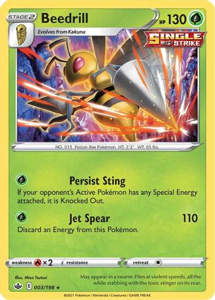 Beedrill (3/198) Reverse Holofoil [SWSH: Chilling Reign] Pokemon Single Pokémon