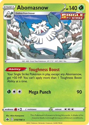 Abomasnow (10/198) Reverse Holofoil [SWSH: Chilling Reign] Pokemon Single Pokémon
