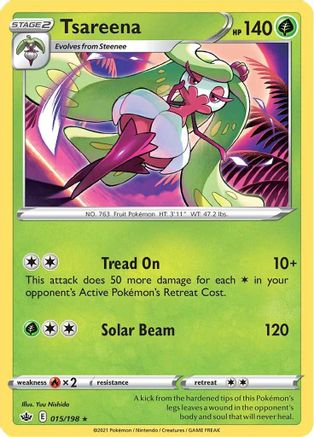 Tsareena (15/198) Reverse Holofoil [SWSH: Chilling Reign] Pokemon Single Pokémon