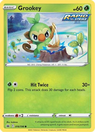 Grookey (16/198) Reverse Holofoil [SWSH: Chilling Reign] Pokemon Single Pokémon