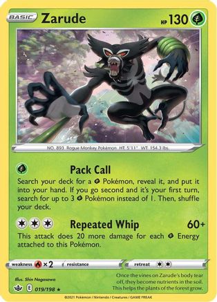 Zarude (19/198) Reverse Holofoil [SWSH: Chilling Reign] Pokemon Single Pokémon