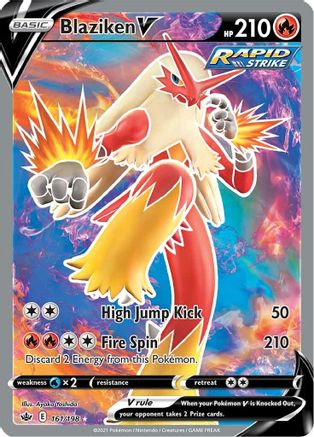 Blaziken V (Full Art) (161/198) Holofoil [SWSH: Chilling Reign] Pokemon Single Pokémon